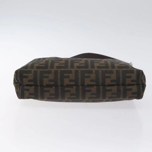 FENDI Zucca Canvas Shoulder Bag Black Brown Auth 129931 - Picture 7 of 16